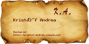 Kristóf Andrea névjegykártya