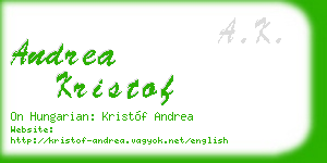 andrea kristof business card